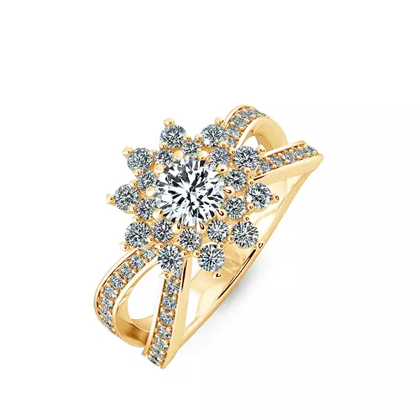 Nhẫn Kim Cương Double floral Halo NKC2505 3